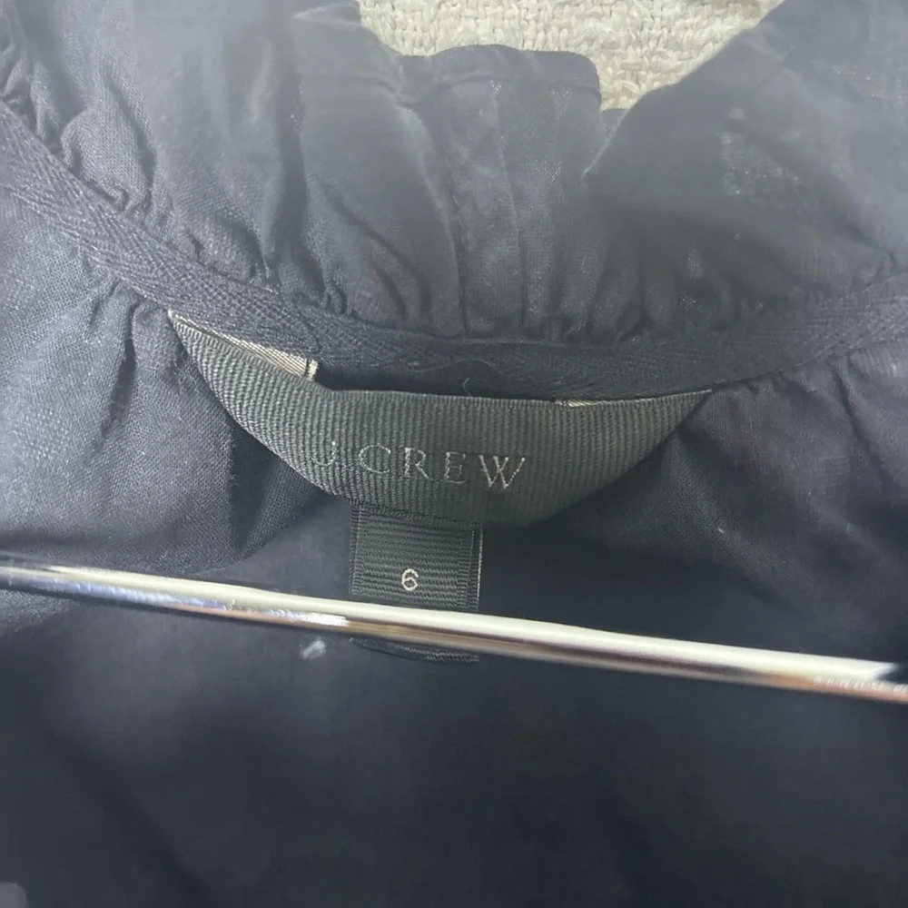 J. Crew‎ Black Sleeveless Ruffled Blouse